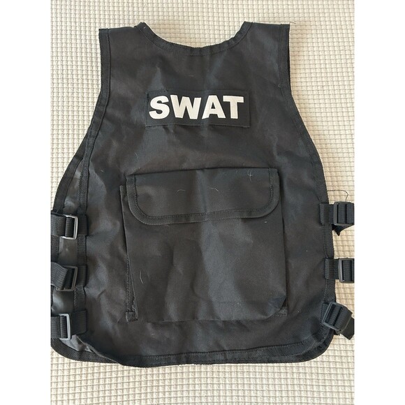 Swat Team Vest Costume Childs Small Dress up Size S/M Adjustable - Picture 3 of 6